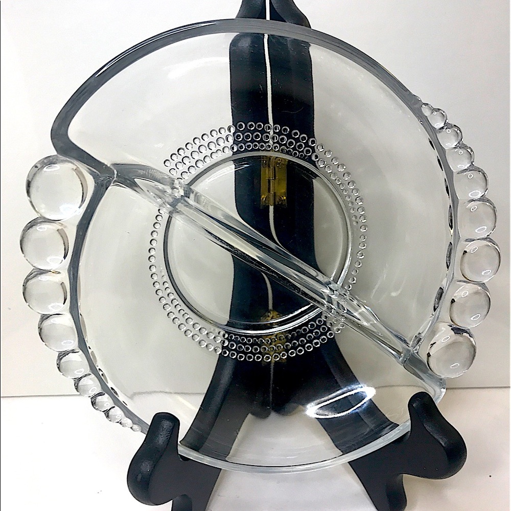 Vintage Duncan Miller Nut/Relish Divided Dish Teardrop Pattern
